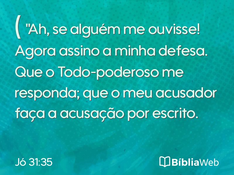 Jó 31:35 em imagem para compartilhar