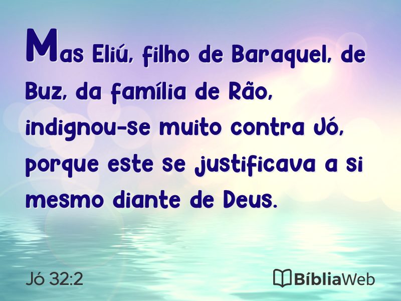 Jó 32:2 em imagem para compartilhar