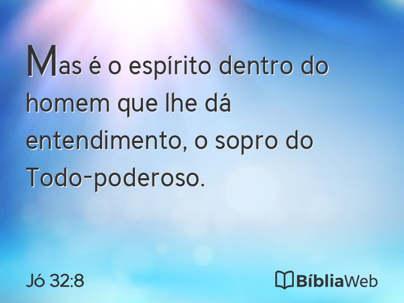 Jó 32:8 em imagem para compartilhar