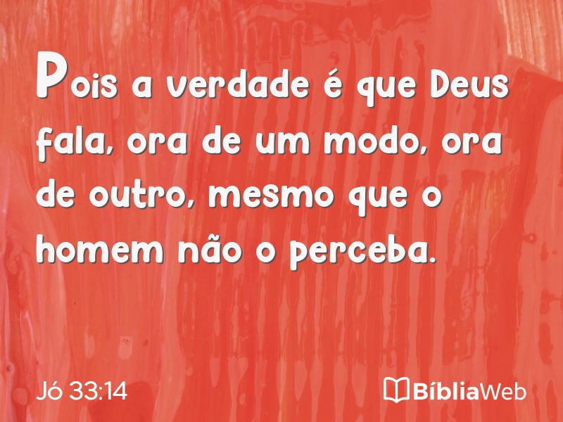 Jó 33:14 em imagem para compartilhar
