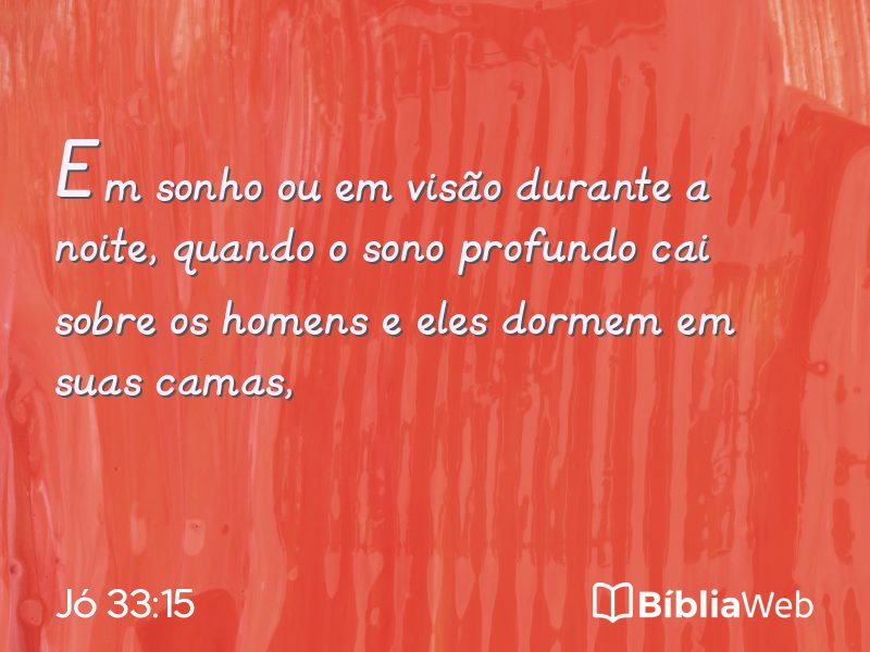 Jó 33:15 em imagem para compartilhar