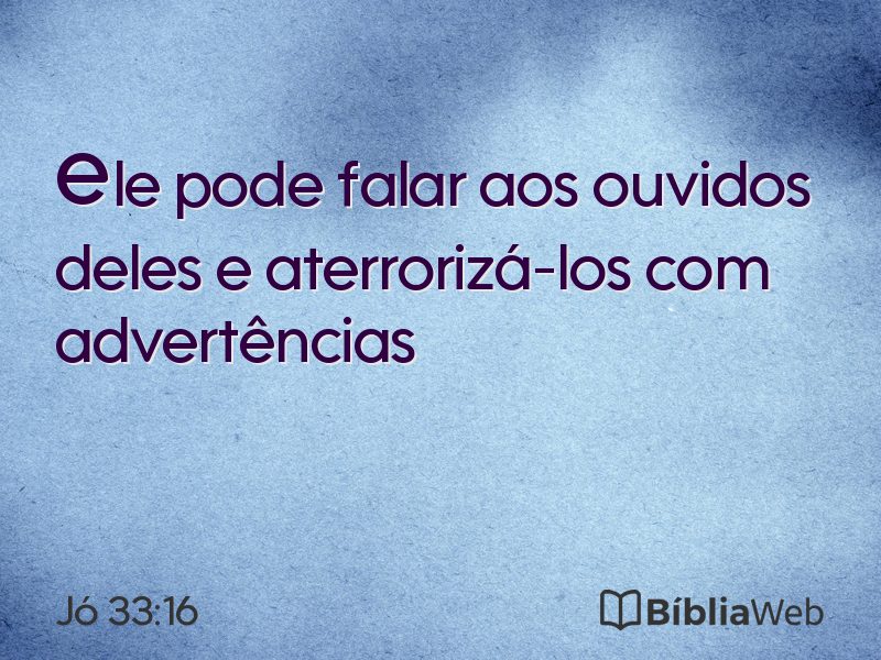 Jó 33:16 em imagem para compartilhar