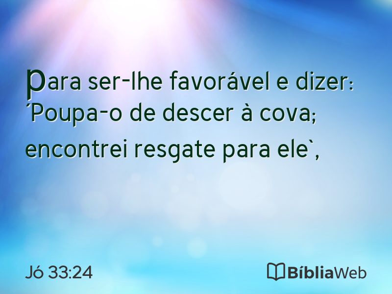 Jó 33:24 em imagem para compartilhar