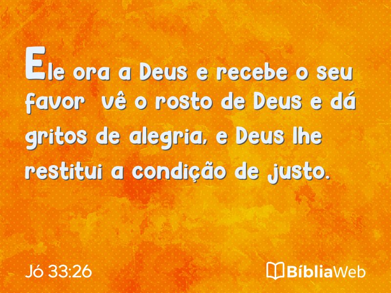 Jó 33:26 em imagem para compartilhar
