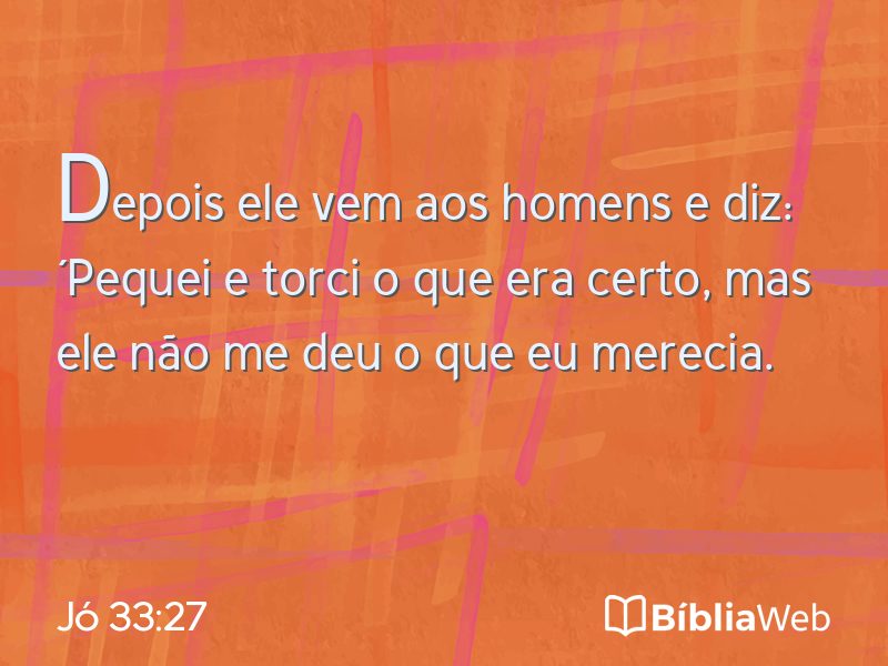 Jó 33:27 em imagem para compartilhar
