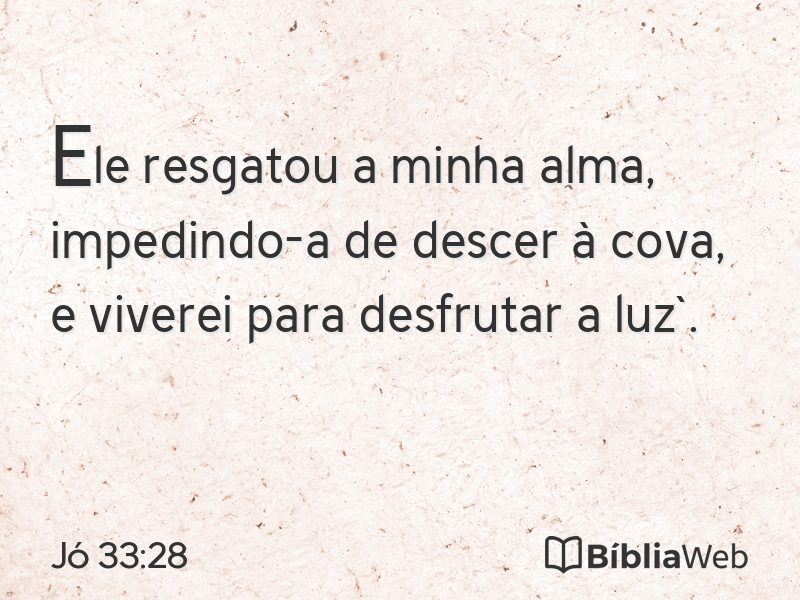 Jó 33:28 em imagem para compartilhar