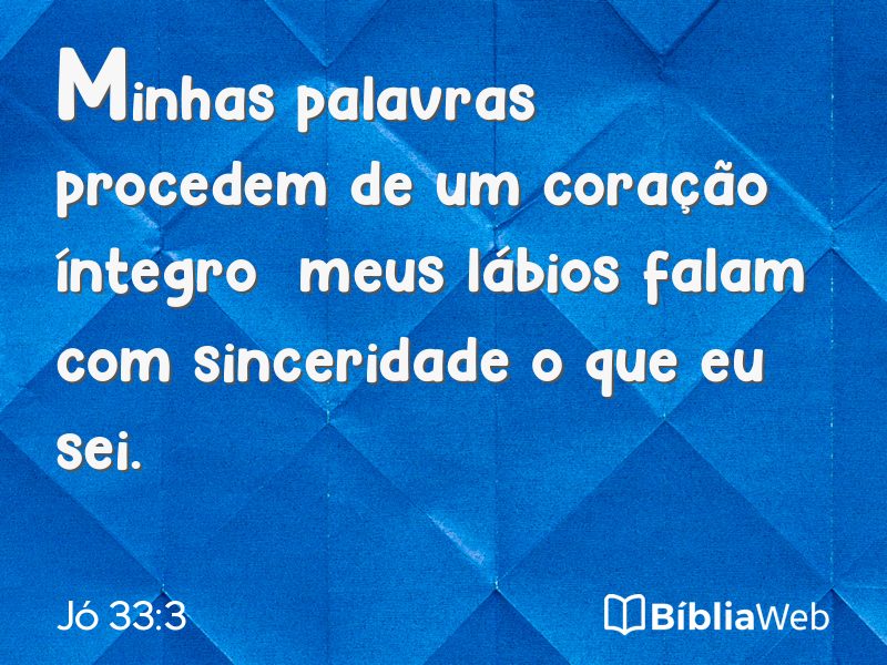 Jó 33:3 em imagem para compartilhar