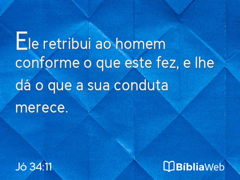 Jó 34:11 em imagem para compartilhar