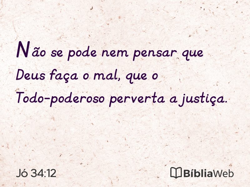 Jó 34:12 em imagem para compartilhar