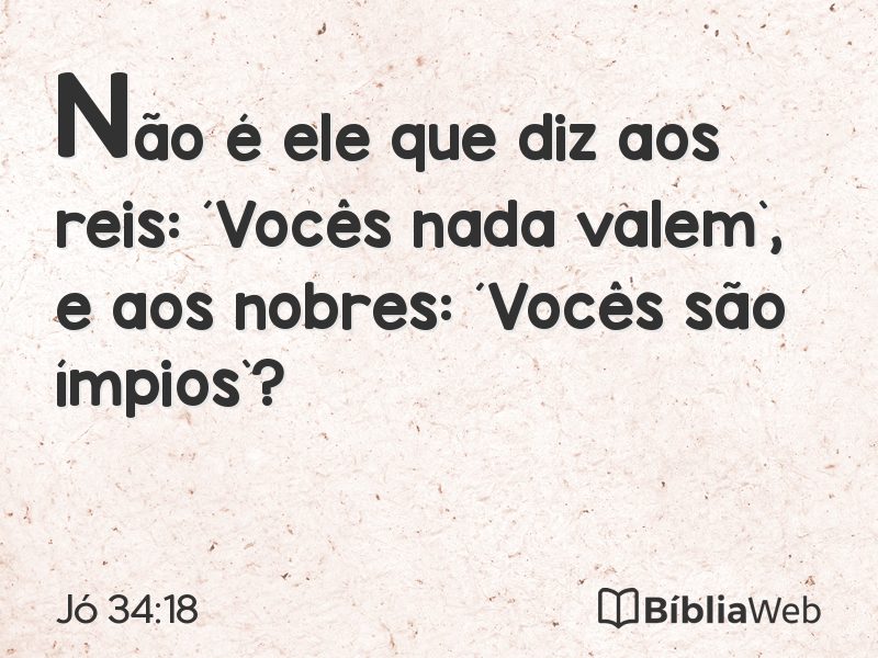 Jó 34:18 em imagem para compartilhar