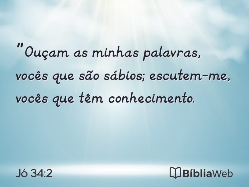 Jó 34:2 em imagem para compartilhar