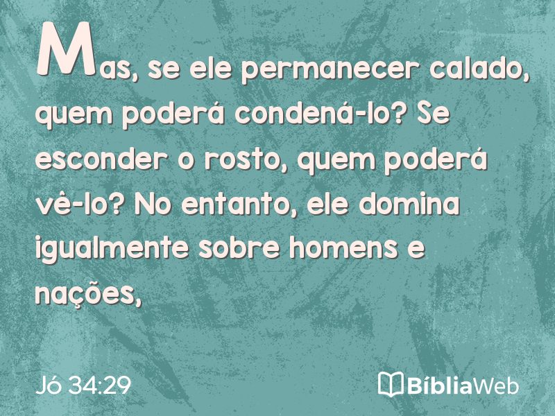 Jó 34:29 em imagem para compartilhar