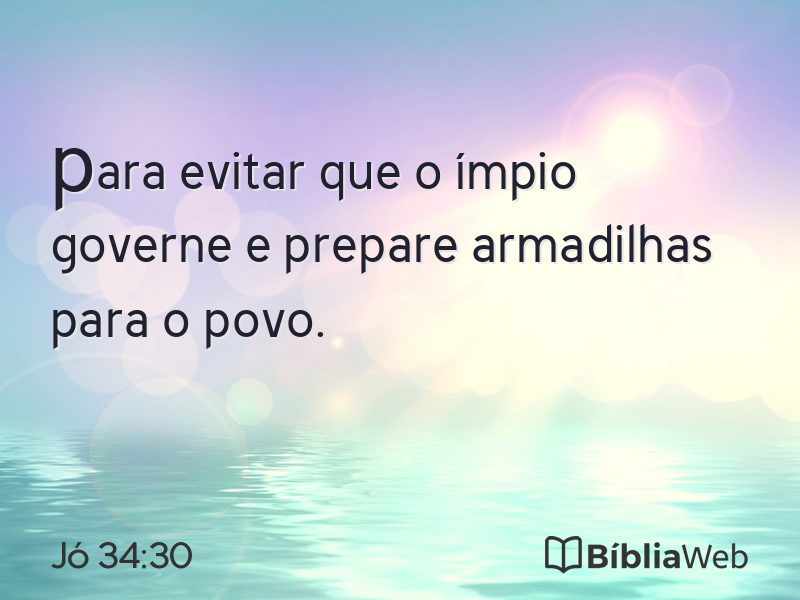 Jó 34:30 em imagem para compartilhar