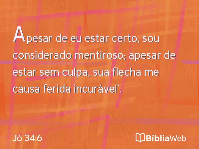 Jó 34:6 em imagem para compartilhar