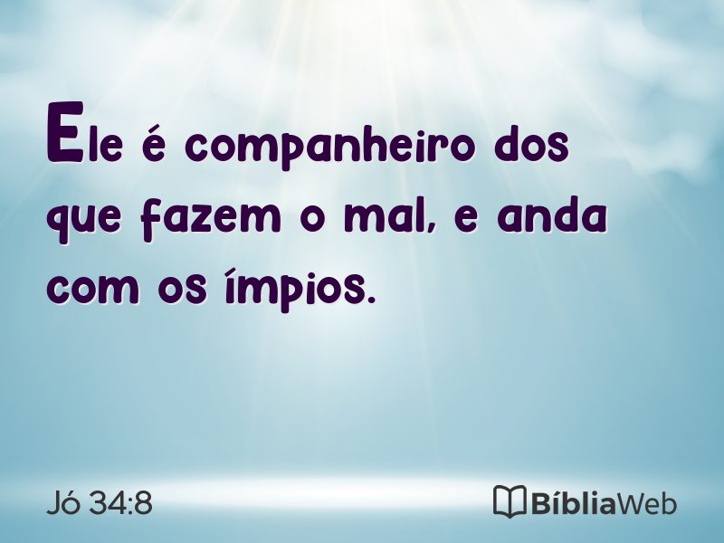 Jó 34:8 em imagem para compartilhar