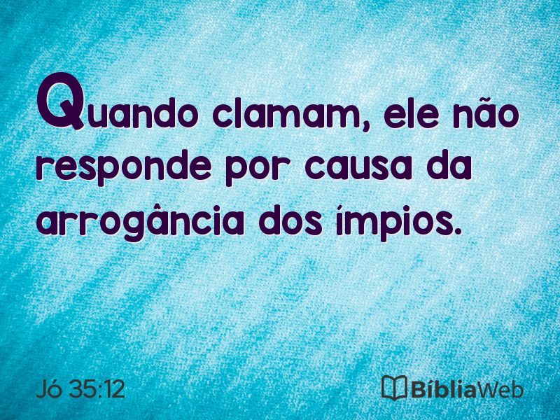 Jó 35:12 em imagem para compartilhar