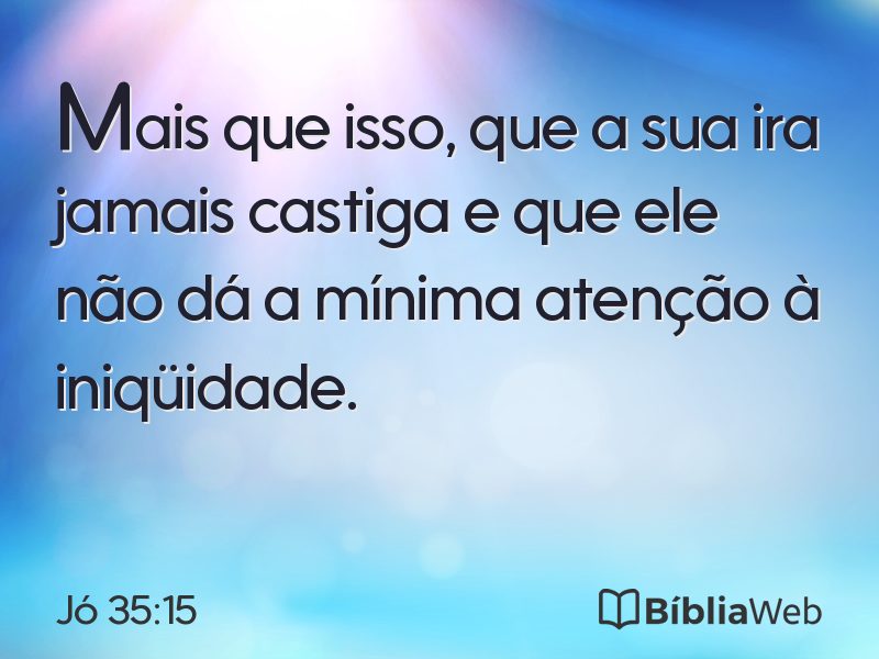 Jó 35:15 em imagem para compartilhar