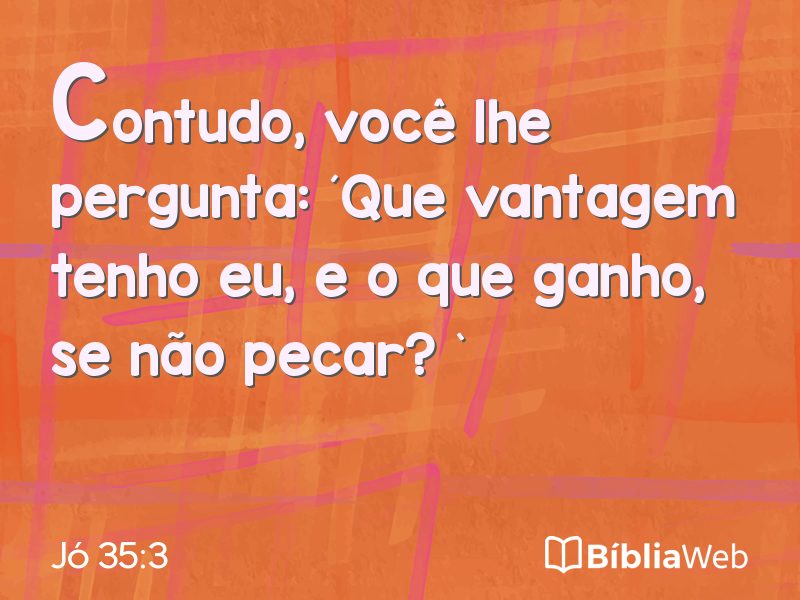 Jó 35:3 em imagem para compartilhar