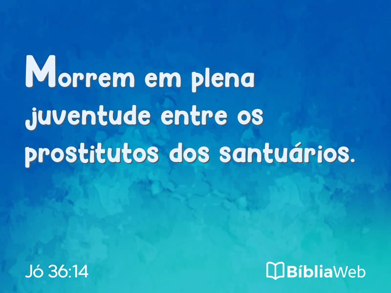 Jó 36:14 em imagem para compartilhar
