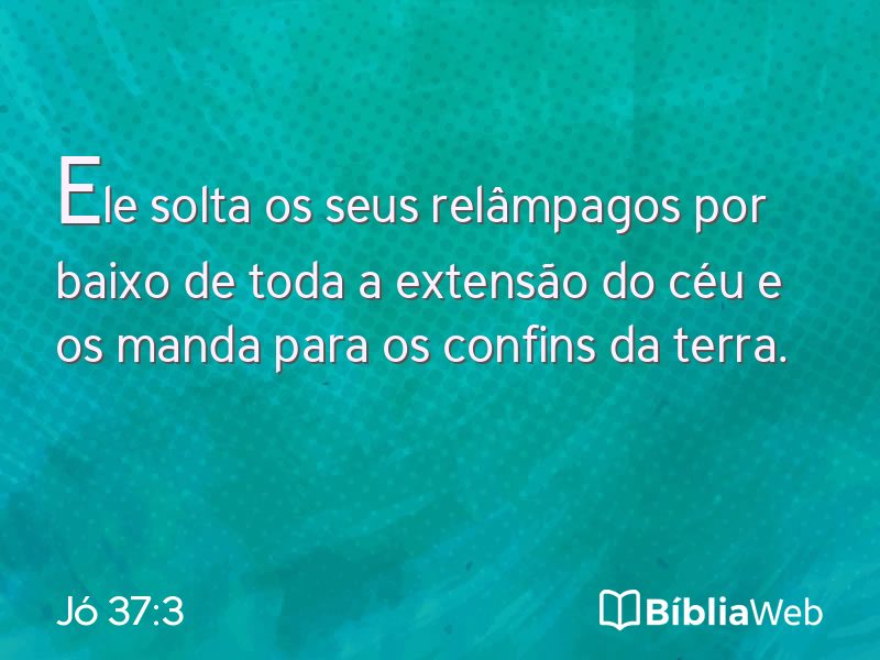 Jó 37:3 em imagem para compartilhar