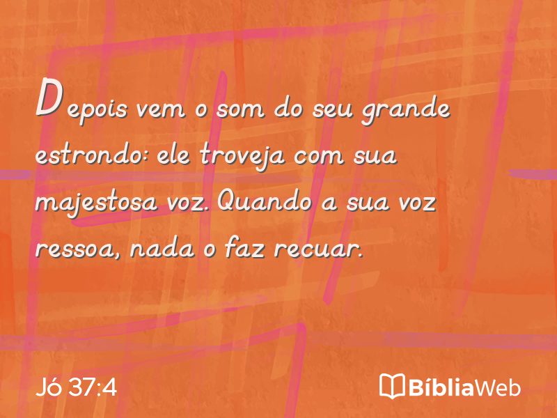 Jó 37:4 em imagem para compartilhar
