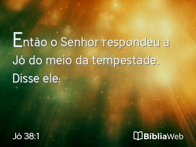 Jó 38:1 em imagem para compartilhar