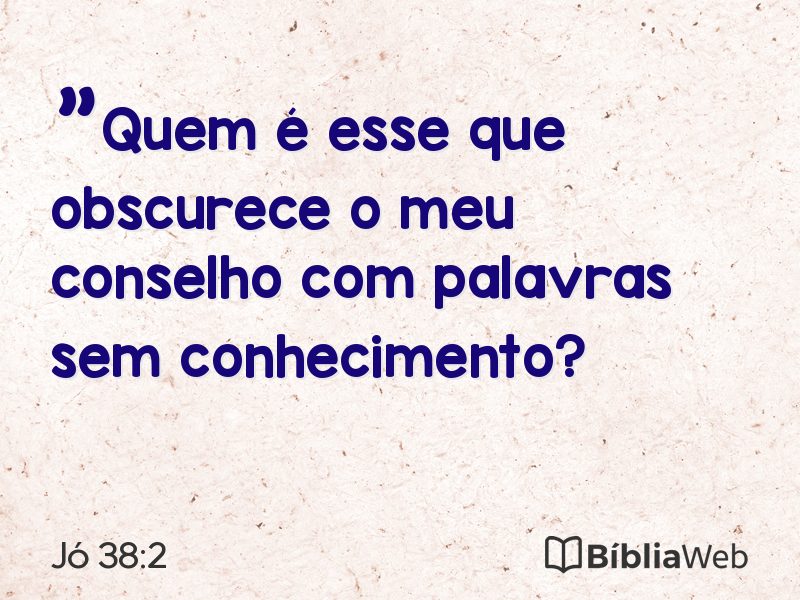Jó 38:2 em imagem para compartilhar