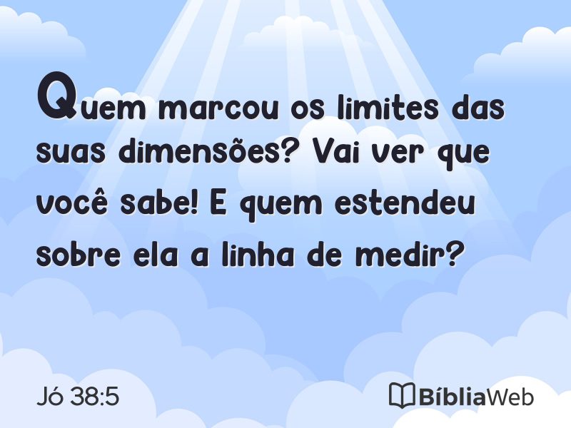 Jó 38:5 em imagem para compartilhar