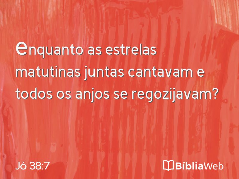 Jó 38:7 em imagem para compartilhar