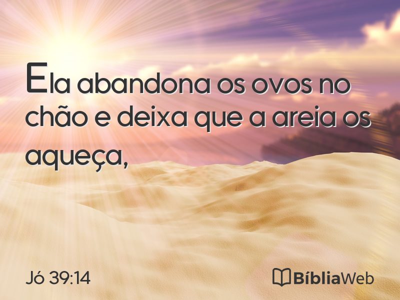 Jó 39:14 em imagem para compartilhar