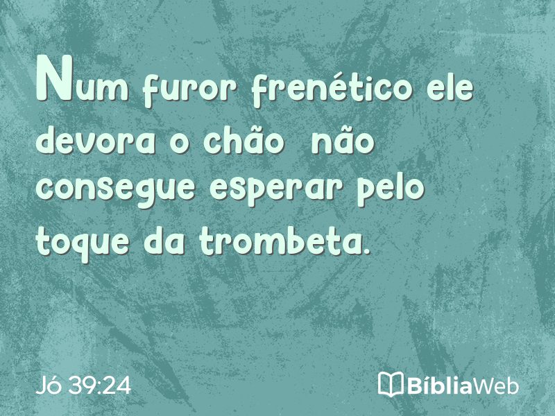 Jó 39:24 em imagem para compartilhar