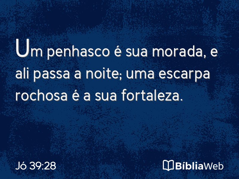 Jó 39:28 em imagem para compartilhar