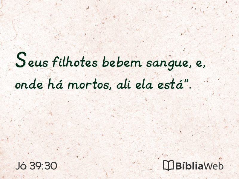 Jó 39:30 em imagem para compartilhar