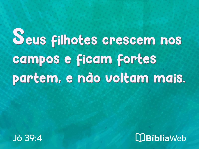 Jó 39:4 em imagem para compartilhar