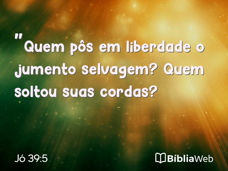Jó 39:5 em imagem para compartilhar