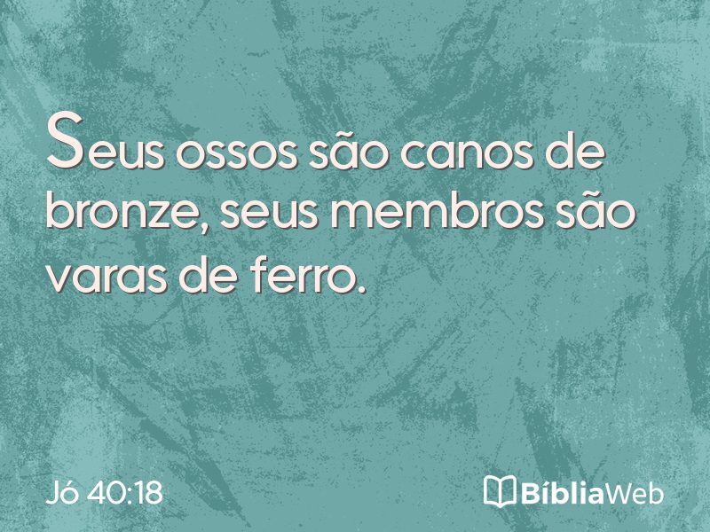 Jó 40:18 em imagem para compartilhar