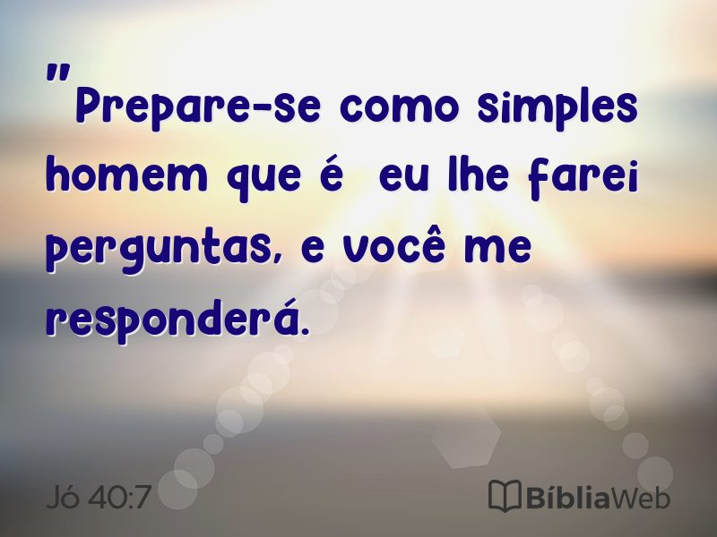 Jó 40:7 em imagem para compartilhar