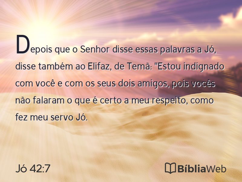 Jó 42:7 em imagem para compartilhar