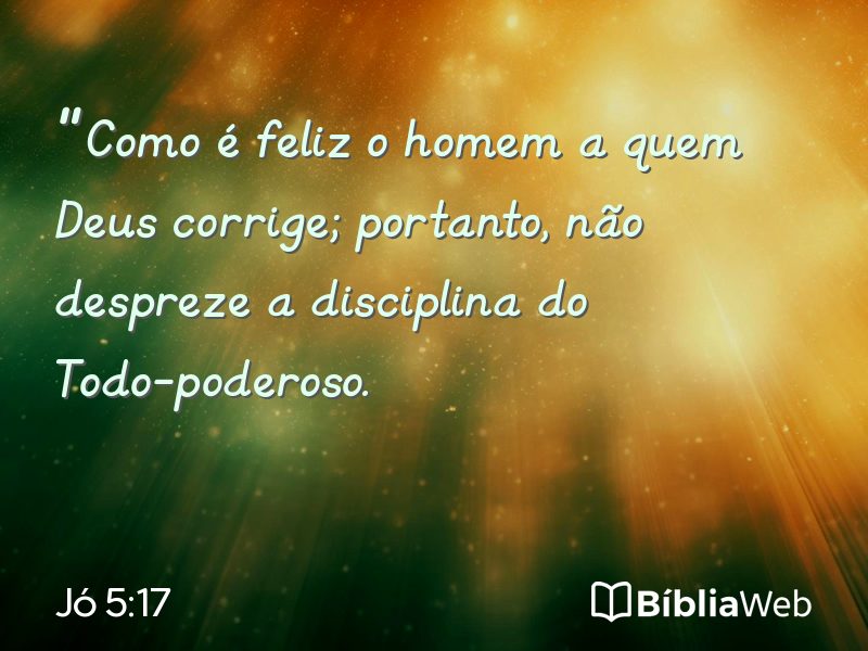 Jó 5:17 em imagem para compartilhar