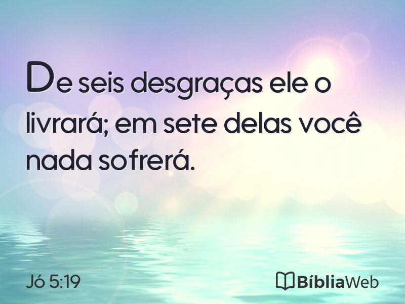 Jó 5:19 em imagem para compartilhar
