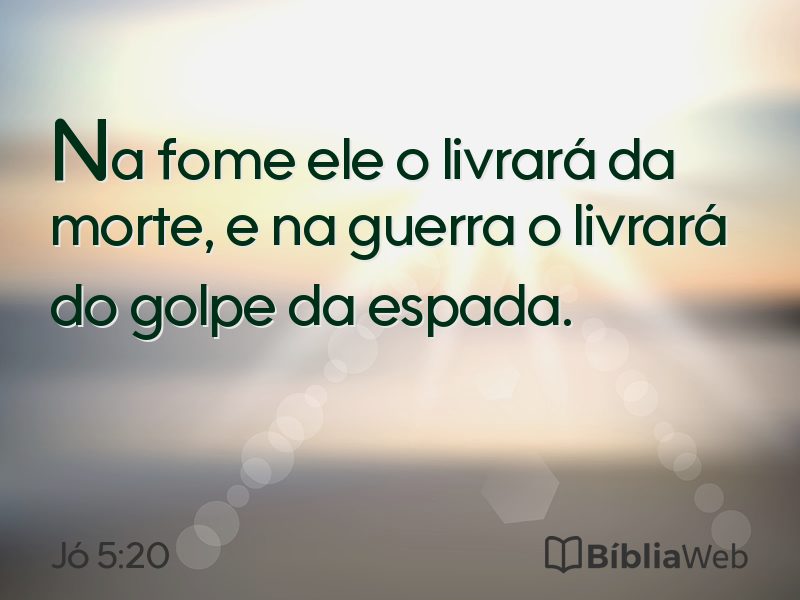 Jó 5:20 em imagem para compartilhar