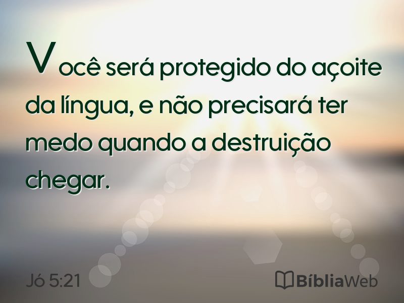 Jó 5:21 em imagem para compartilhar