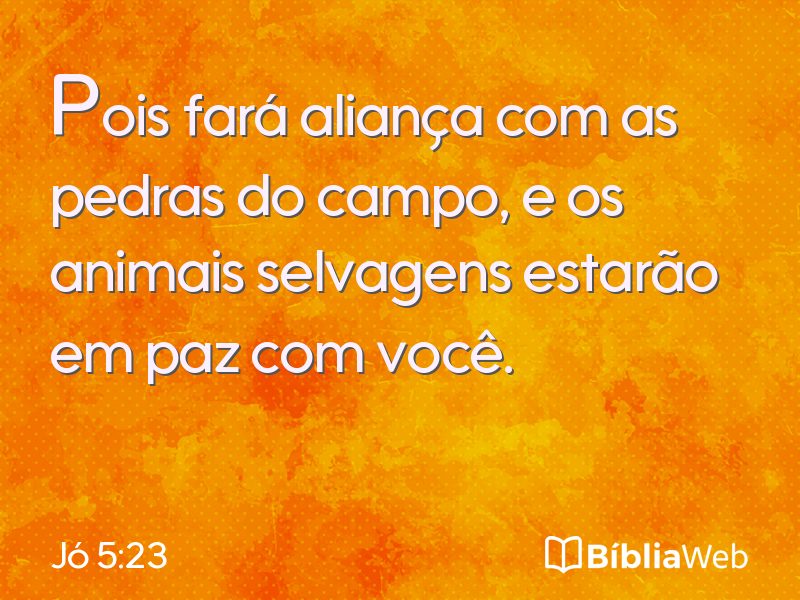 Jó 5:23 em imagem para compartilhar