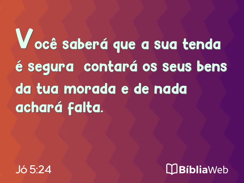 Jó 5:24 em imagem para compartilhar