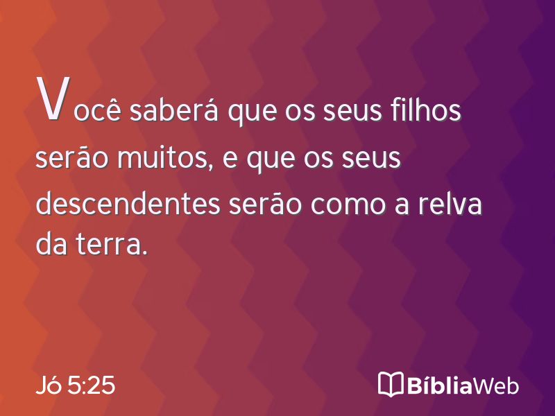 Jó 5:25 em imagem para compartilhar