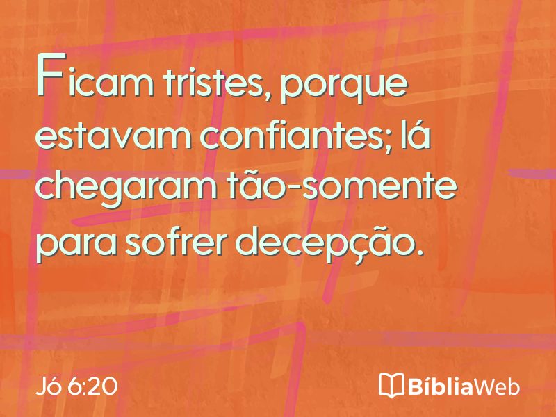 Jó 6:20 em imagem para compartilhar
