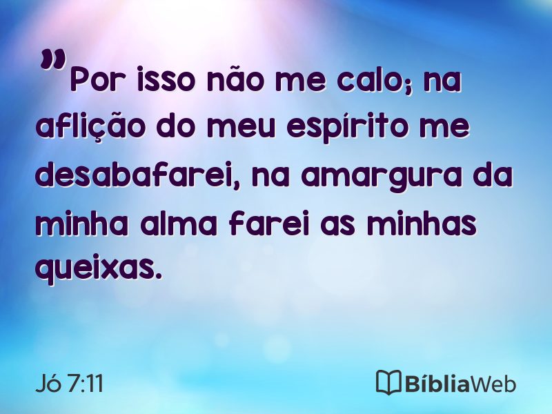 Jó 7:11 em imagem para compartilhar