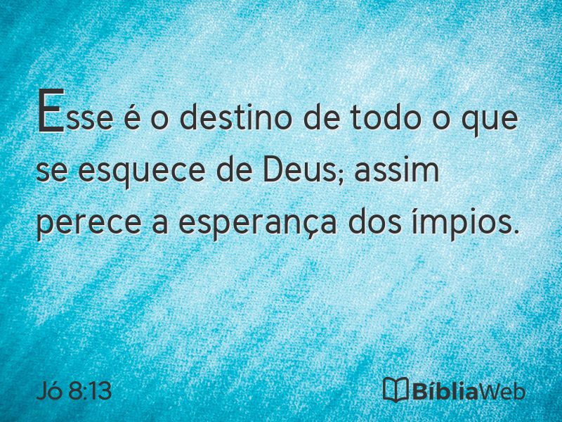 Jó 8:13 em imagem para compartilhar