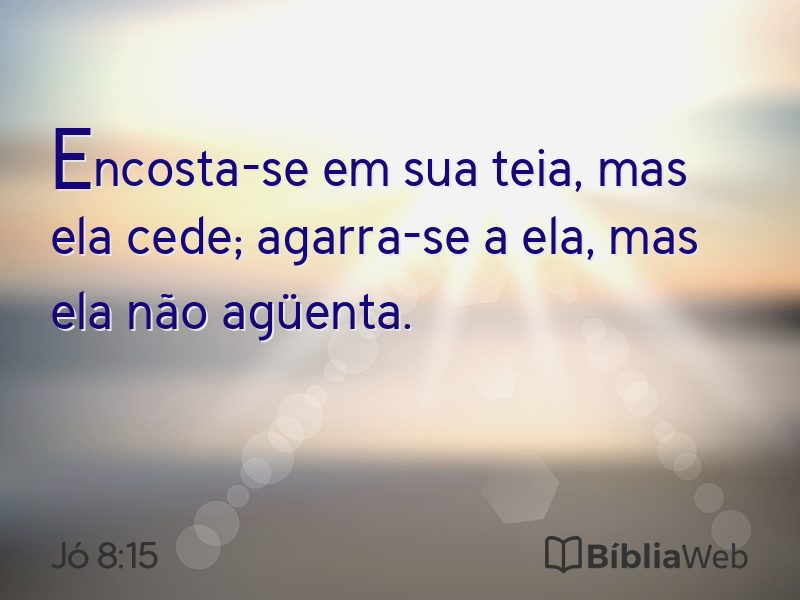 Jó 8:15 em imagem para compartilhar