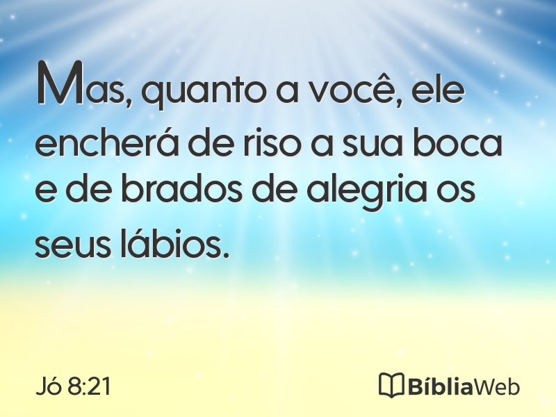 Jó 8:21 em imagem para compartilhar